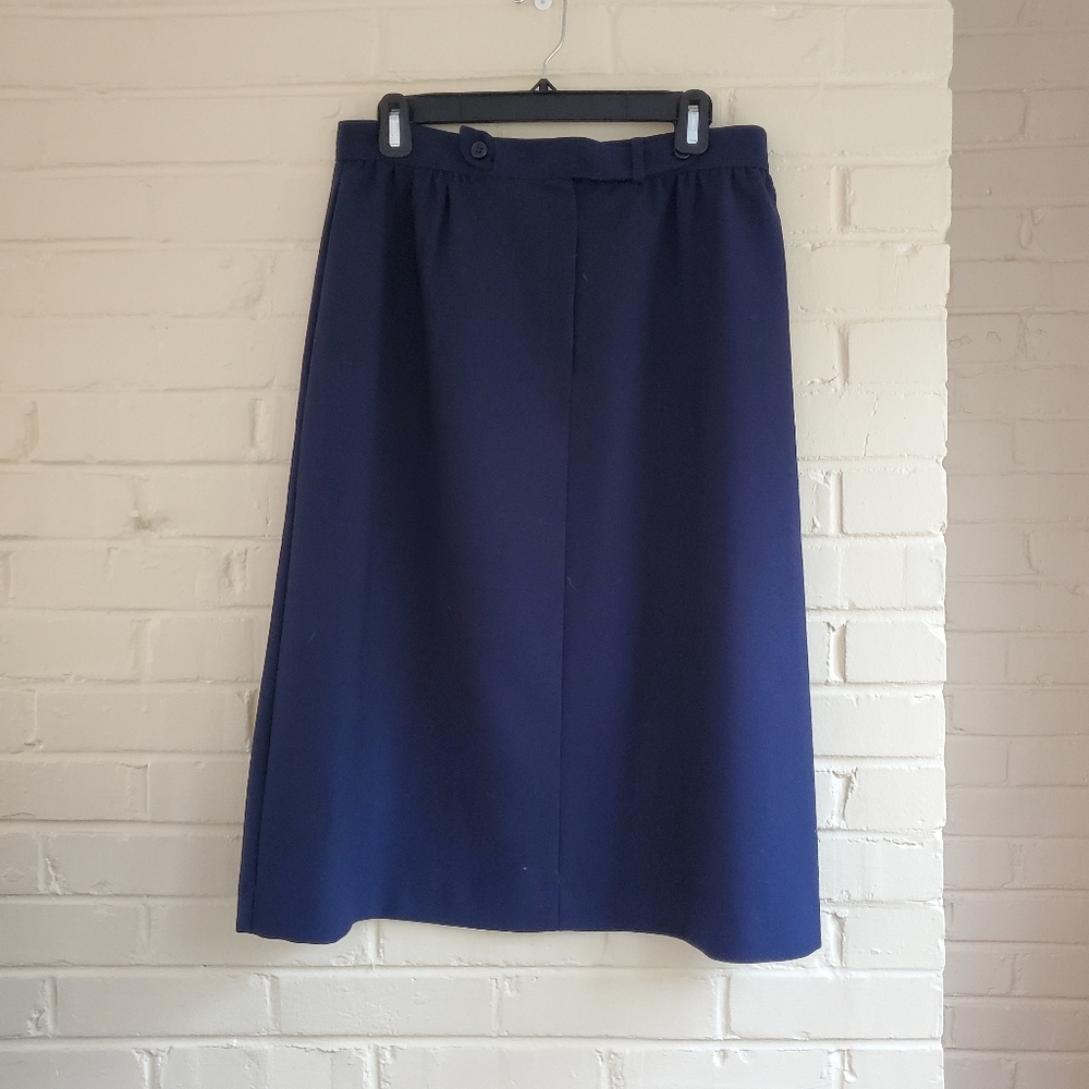 Vtg Inner Visions Navy Skirt Sz 16